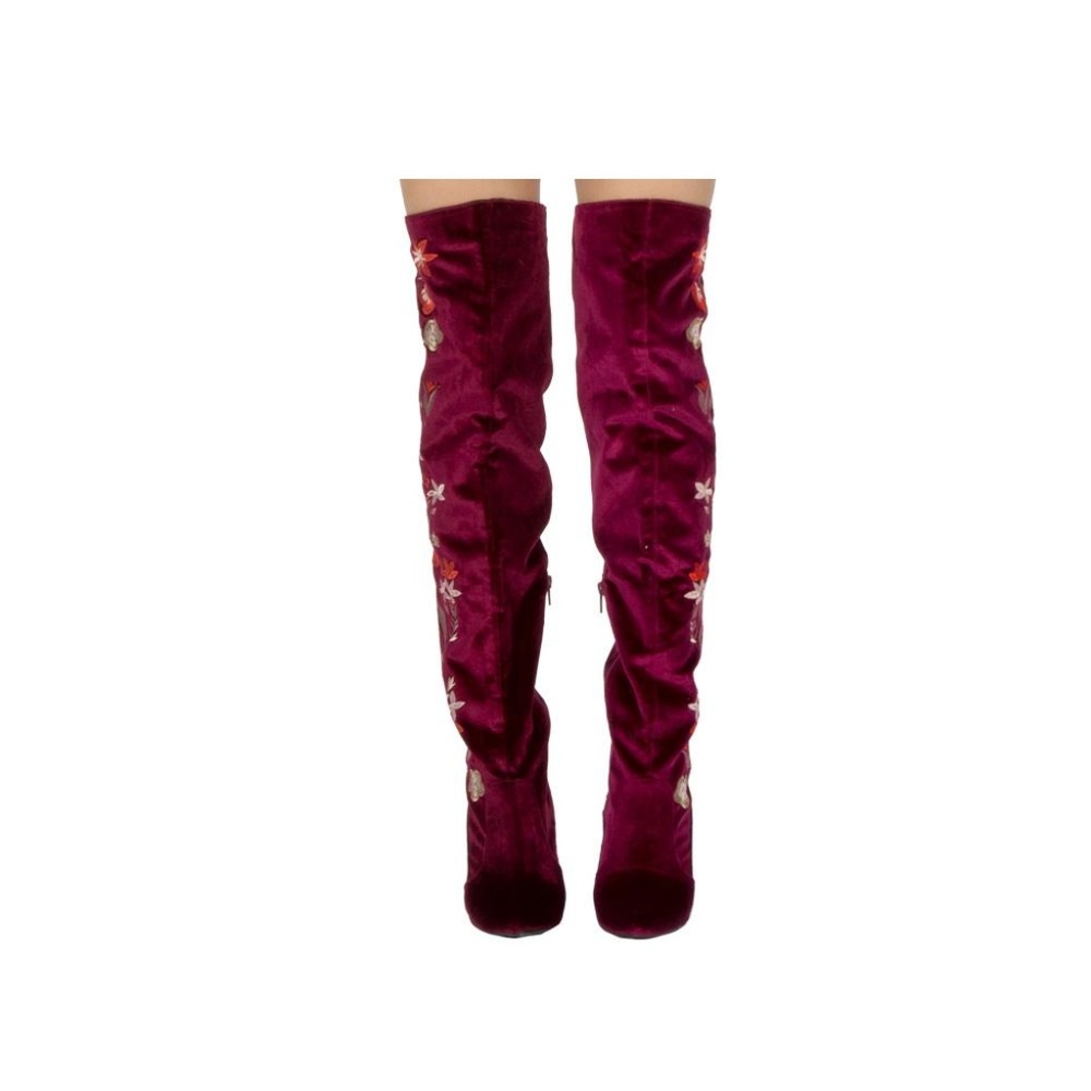 Floral Over The Knee Boots - Picture 4 of 4